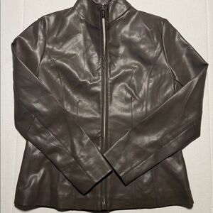 Kenneth Cole Dark Pewter Vegan Leather Jacket size Medium NWOT